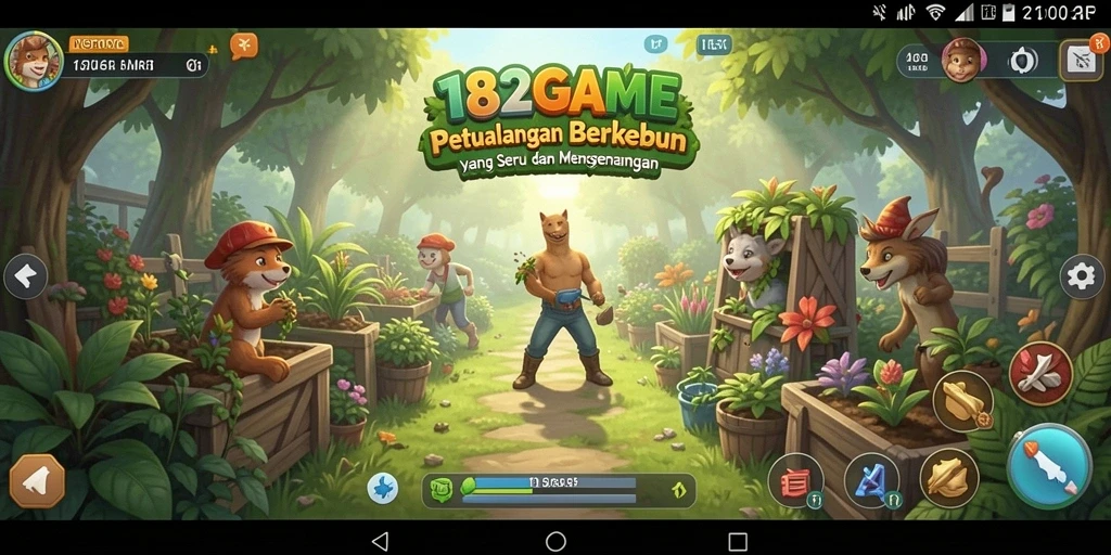 Screenshot gameplay seru di 182GAME yang menampilkan lahan pertanian yang indah.