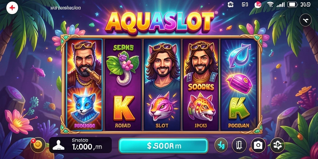 Tampilan gameplay AQUASLOT yang menarik dan seru dalam permainan Slot.