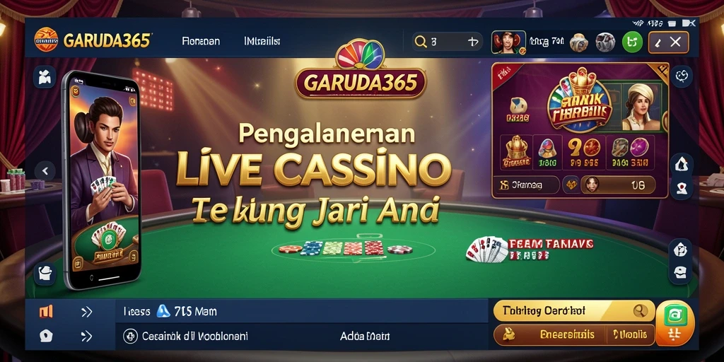 Tampilan gameplay Live Casino yang memukau dan interaktif di GARUDA365.