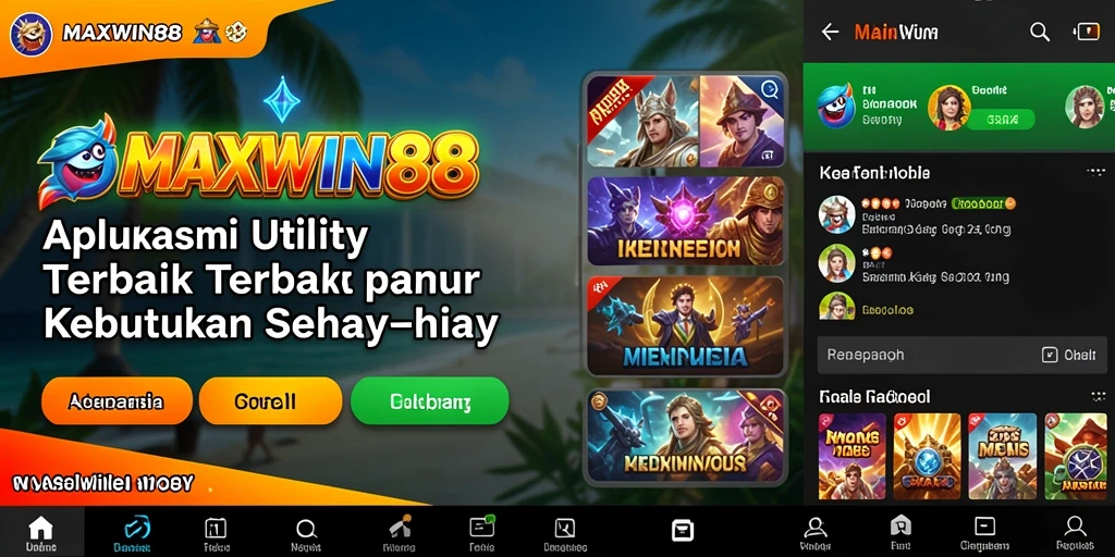 Tampilan antarmuka aplikasi <strong>MAXWIN88</strong> yang sederhana dan fungsional.
