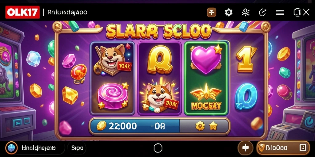 Screenshot gameplay OLX17 menampilkan mesin slot dengan grafis mencolok.