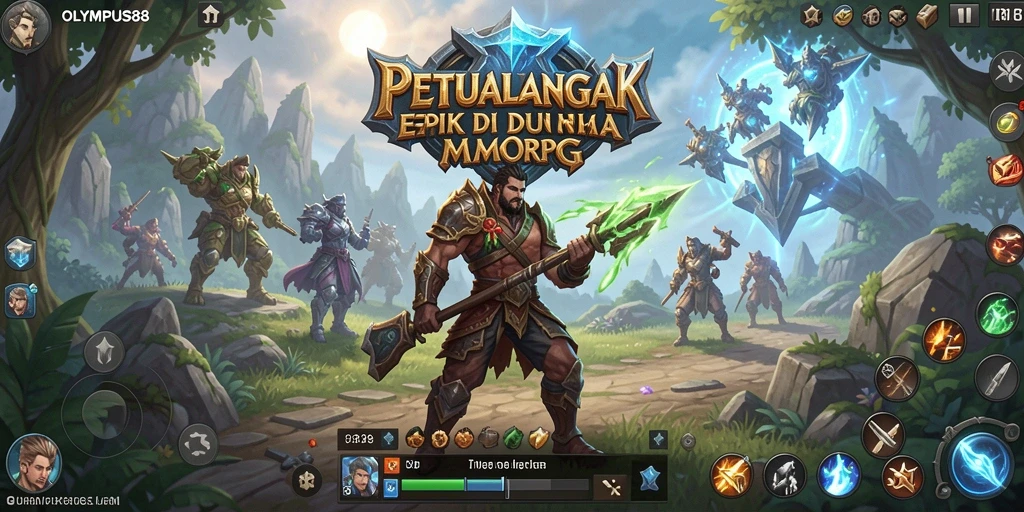 Tangkapan layar OLYMPUS88 menampilkan aksi pertempuran epik di dunia MMORPG.