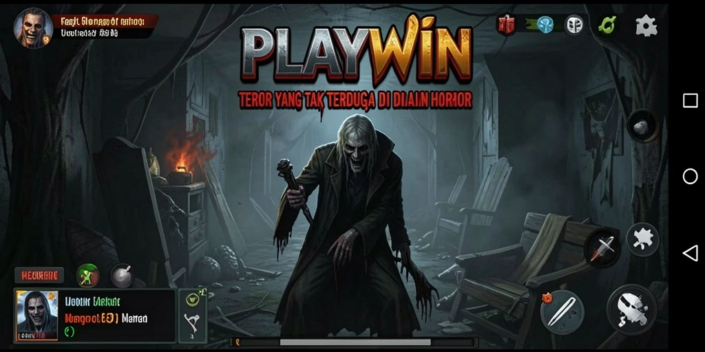 Tampilan gameplay mencekam di dalam game horor PLAYWIN.