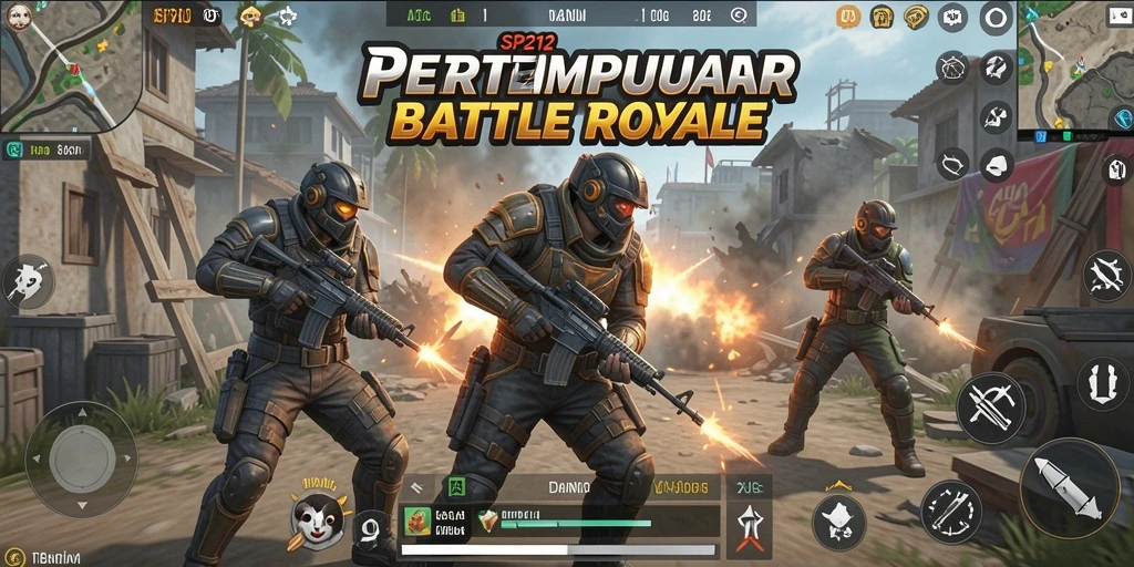Gameplay SP212 yang menegangkan dalam mode Battle Royale.
