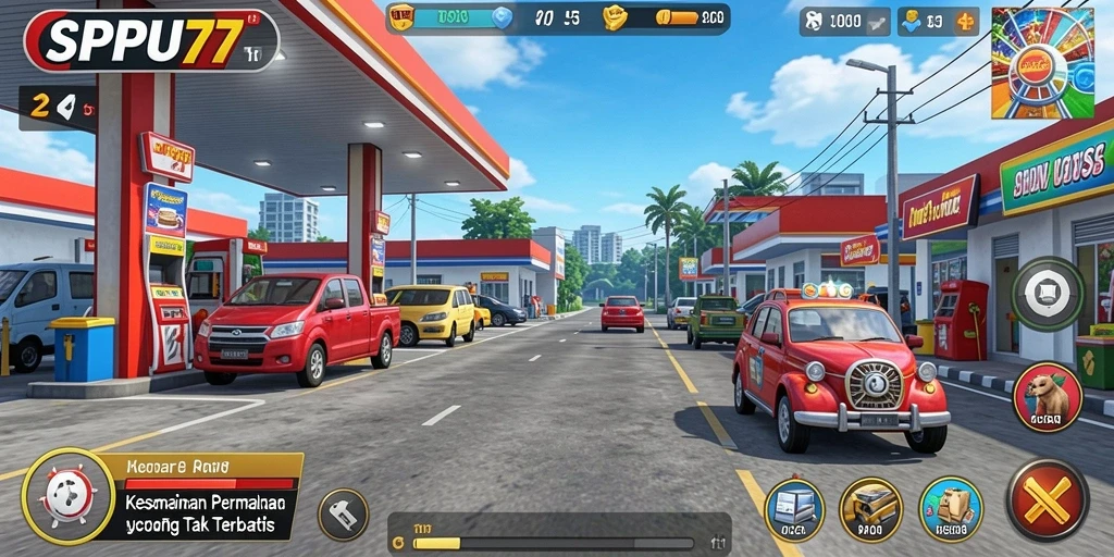Screenshot gameplay SPBU77 menampilkan aksi seru dan tantangan menarik.