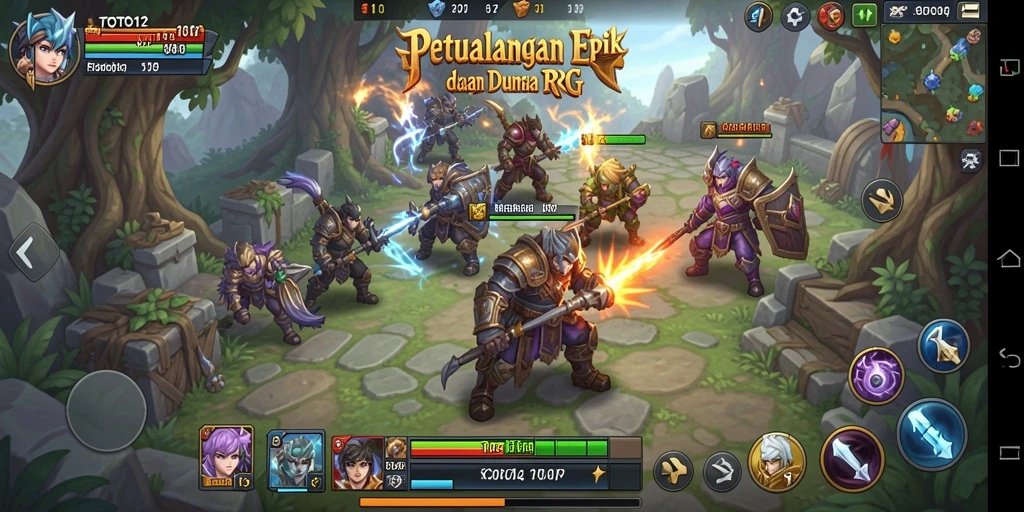 Tangkapan layar menampilkan pertarungan seru dan karakter menarik di TOTO12.