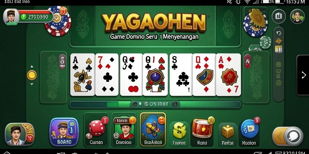 Tampilan gameplay Domino yang seru dan interaktif.