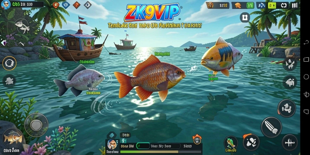 Tangkapan layar menunjukkan aksi menembak ikan yang menarik di ZK9VIP.